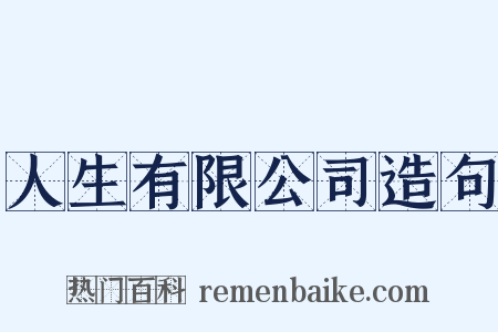 人生有限公司造句是什么意思的图片